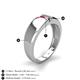 5 - Ethan 3.00 mm Round Ruby and Amethyst 2 Stone Men Wedding Ring 