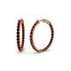 1 - Carisa 2.10 ctw (2.30 mm) Inside Outside Round Red Garnet Eternity Hoop Earrings 