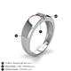 5 - Ethan 3.00 mm Round Ruby and Blue Diamond 2 Stone Men Wedding Ring 