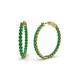 1 - Carisa 1.20 ctw (2.30 mm) Inside Outside Round Natural Emerald Eternity Hoop Earrings 