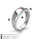 5 - Ethan 3.00 mm Round Ruby and Blue Sapphire 2 Stone Men Wedding Ring 