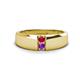 1 - Ethan 3.00 mm Round Ruby and Amethyst 2 Stone Men Wedding Ring 