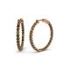 1 - Carisa 1.80 ctw (2.30 mm) Inside Outside Round Smoky Quartz Eternity Hoop Earrings 