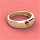 3 - Ethan 3.00 mm Round Ruby and Citrine 2 Stone Men Wedding Ring 