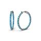 1 - Carisa 1.80 ctw (2.30 mm) Inside Outside Round London Blue Topaz Eternity Hoop Earrings 