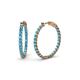 1 - Carisa 1.80 ctw (2.30 mm) Inside Outside Round London Blue Topaz Eternity Hoop Earrings 