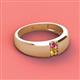 3 - Ethan 3.00 mm Round Pink Tourmaline and Citrine 2 Stone Men Wedding Ring 