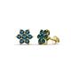 1 - Amora Blue Diamond Flower Earrings 