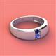 3 - Ethan 3.00 mm Round Blue Sapphire and Tanzanite 2 Stone Men Wedding Ring 