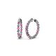 1 - Estella Pink Sapphire and Diamond Hoop Earrings 