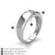 5 - Ethan 3.00 mm Round Pink Sapphire and Tanzanite 2 Stone Men Wedding Ring 