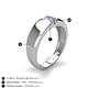 5 - Ethan 3.00 mm Round Pink Sapphire and Blue Topaz 2 Stone Men Wedding Ring 