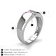 5 - Ethan 3.00 mm Round Pink Sapphire and Aquamarine 2 Stone Men Wedding Ring 