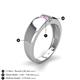 5 - Ethan 3.00 mm Round Pink Sapphire 2 Stone Men Wedding Ring 