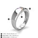 5 - Ethan 3.00 mm Round Pink Sapphire and Peridot 2 Stone Men Wedding Ring 