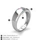 5 - Ethan 3.00 mm Round Pink Sapphire and Blue Diamond 2 Stone Men Wedding Ring 