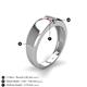 5 - Ethan 3.00 mm Round Pink Tourmaline and Smoky Quartz 2 Stone Men Wedding Ring 