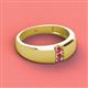 3 - Ethan 3.00 mm Round Pink Tourmaline 2 Stone Men Wedding Ring 