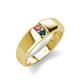4 - Ethan 3.00 mm Round Pink Tourmaline and London Blue Topaz 2 Stone Men Wedding Ring 
