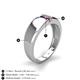 5 - Ethan 3.00 mm Round Blue Sapphire and Ruby 2 Stone Men Wedding Ring 