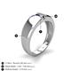 5 - Ethan 3.00 mm Round Blue Sapphire and Black Diamond 2 Stone Men Wedding Ring 