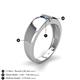 5 - Ethan 3.00 mm Round Blue Sapphire and Blue Diamond 2 Stone Men Wedding Ring 