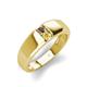 4 - Ethan 3.00 mm Round Smoky Quartz and Yellow Sapphire 2 Stone Men Wedding Ring 