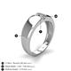 5 - Ethan 3.00 mm Round Smoky Quartz and Diamond 2 Stone Men Wedding Ring 