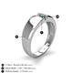 5 - Ethan 3.00 mm Round Smoky Quartz and Emerald 2 Stone Men Wedding Ring 