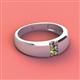 3 - Ethan 3.00 mm Round Smoky Quartz and Peridot 2 Stone Men Wedding Ring 