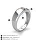 5 - Ethan 3.00 mm Round Smoky Quartz 2 Stone Men Wedding Ring 