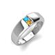 4 - Ethan 3.00 mm Round Turquoise and Citrine 2 Stone Men Wedding Ring 