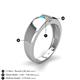 5 - Ethan 3.00 mm Round Turquoise and Yellow Sapphire 2 Stone Men Wedding Ring 