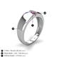 5 - Ethan 3.00 mm Round Tanzanite and Ruby 2 Stone Men Wedding Ring 