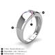 5 - Ethan 3.00 mm Round Tanzanite and Rhodolite Garnet 2 Stone Men Wedding Ring 