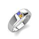 4 - Ethan 3.00 mm Round Tanzanite and Citrine 2 Stone Men Wedding Ring 