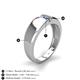 5 - Ethan 3.00 mm Round Tanzanite and Blue Diamond 2 Stone Men Wedding Ring 