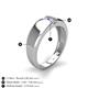 5 - Ethan 3.00 mm Round Tanzanite and Aquamarine 2 Stone Men Wedding Ring 