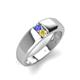 4 - Ethan 3.00 mm Round Tanzanite and Yellow Sapphire 2 Stone Men Wedding Ring 