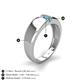 5 - Ethan 3.00 mm Round Tanzanite and Turquoise 2 Stone Men Wedding Ring 