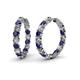 1 - Carisa 14.40 ctw (4.50 mm) Inside Outside Round Lab Created Blue Sapphire and Natural Diamond Eternity Hoop Earrings 