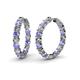 1 - Carisa 10.92 ctw (4.50 mm) Inside Outside Round Tanzanite and Natural Diamond Eternity Hoop Earrings 