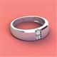 3 - Ethan 3.00 mm Round White Sapphire and Diamond 2 Stone Men Wedding Ring 