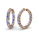 1 - Carisa 10.92 ctw (4.50 mm) Inside Outside Round Tanzanite and Natural Diamond Eternity Hoop Earrings 