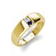 4 - Ethan 3.00 mm Round White Sapphire and Blue Sapphire 2 Stone Men Wedding Ring 
