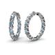 1 - Carisa 11.38 ctw (4.50 mm) Inside Outside Round Aquamarine and Natural Diamond Eternity Hoop Earrings 