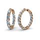 1 - Carisa 11.38 ctw (4.50 mm) Inside Outside Round Aquamarine and Natural Diamond Eternity Hoop Earrings 
