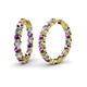 1 - Carisa 11.38 ctw (4.50 mm) Inside Outside Round Amethyst and Natural Diamond Eternity Hoop Earrings 