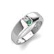 4 - Ethan 3.00 mm Round White Sapphire and Lab Created Alexandrite 2 Stone Men Wedding Ring 