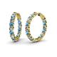 1 - Carisa 11.20 ctw (4.50 mm) Inside Outside Round Blue Topaz and Natural Diamond Eternity Hoop Earrings 